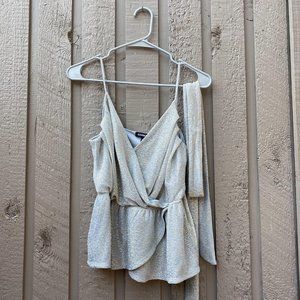 Metallic Wrap Top